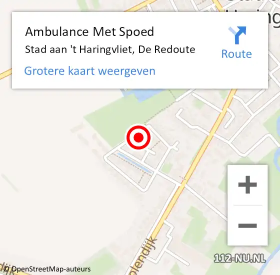 Locatie op kaart van de 112 melding: Ambulance Met Spoed Naar Stad aan 't Haringvliet, De Redoute op 15 april 2023 09:35