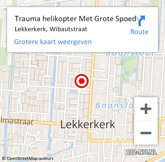 Locatie op kaart van de 112 melding: Trauma helikopter Met Grote Spoed Naar Lekkerkerk, Wibautstraat op 15 april 2023 10:11