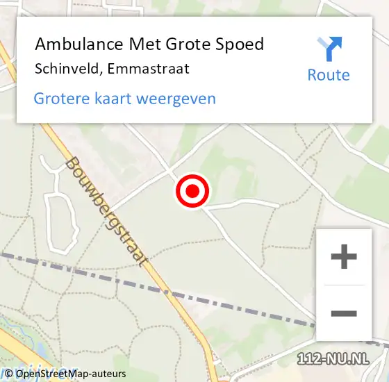 Locatie op kaart van de 112 melding: Ambulance Met Grote Spoed Naar Schinveld, Emmastraat op 22 augustus 2014 11:24