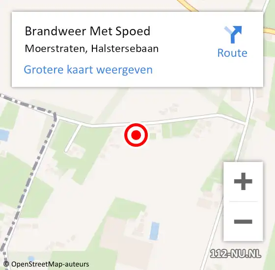 Locatie op kaart van de 112 melding: Brandweer Met Spoed Naar Moerstraten, Halstersebaan op 15 april 2023 11:03