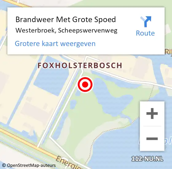 Locatie op kaart van de 112 melding: Brandweer Met Grote Spoed Naar Westerbroek, Scheepswervenweg op 15 april 2023 11:40