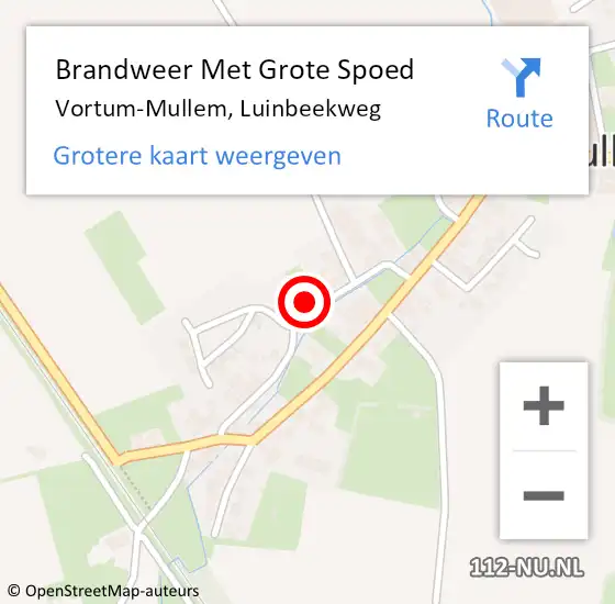 Locatie op kaart van de 112 melding: Brandweer Met Grote Spoed Naar Vortum-Mullem, Luinbeekweg op 15 april 2023 12:36