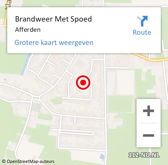 Locatie op kaart van de 112 melding: Brandweer Met Spoed Naar Afferden op 15 april 2023 14:48