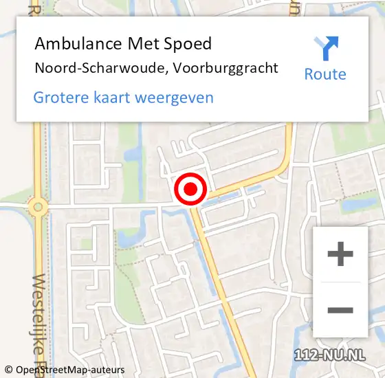 Locatie op kaart van de 112 melding: Ambulance Met Spoed Naar Noord-Scharwoude, Voorburggracht op 15 april 2023 15:24
