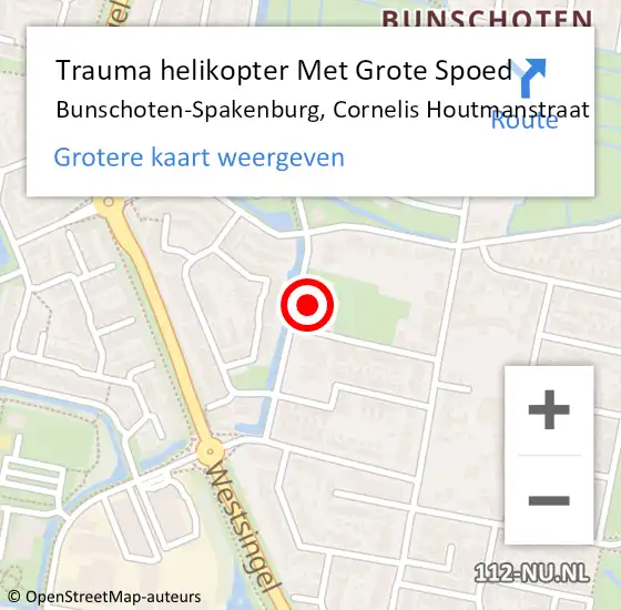 Locatie op kaart van de 112 melding: Trauma helikopter Met Grote Spoed Naar Bunschoten-Spakenburg, Cornelis Houtmanstraat op 15 april 2023 15:58