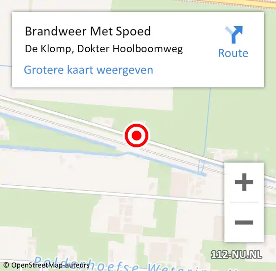 Locatie op kaart van de 112 melding: Brandweer Met Spoed Naar De Klomp, Dokter Hoolboomweg op 15 april 2023 16:04