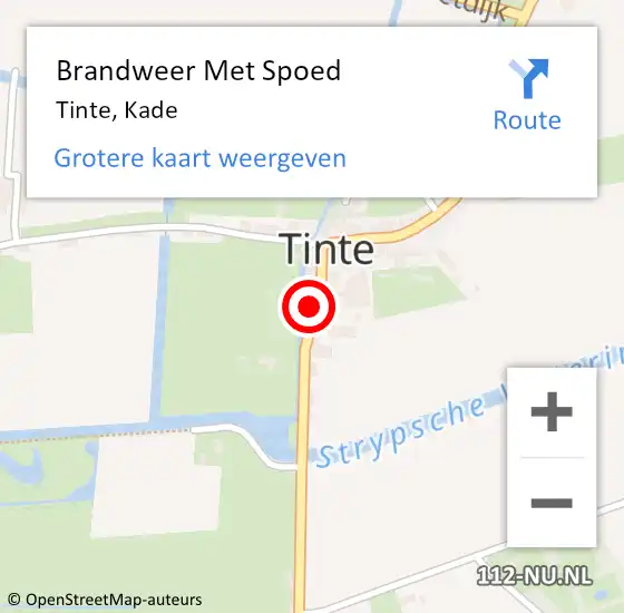 Locatie op kaart van de 112 melding: Brandweer Met Spoed Naar Tinte, Kade op 15 april 2023 16:16