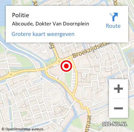 Locatie op kaart van de 112 melding: Politie Abcoude, Dokter Van Doornplein op 22 augustus 2014 11:52