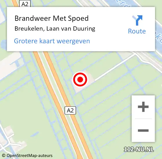 Locatie op kaart van de 112 melding: Brandweer Met Spoed Naar Breukelen, Laan van Duuring op 15 april 2023 16:43