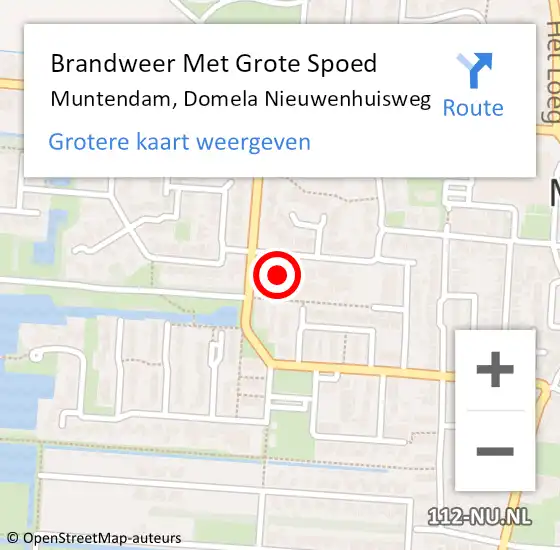 Locatie op kaart van de 112 melding: Brandweer Met Grote Spoed Naar Muntendam, Domela Nieuwenhuisweg op 22 augustus 2014 12:02