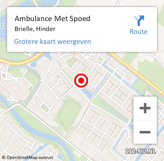 Locatie op kaart van de 112 melding: Ambulance Met Spoed Naar Brielle, Hinder op 15 april 2023 18:38