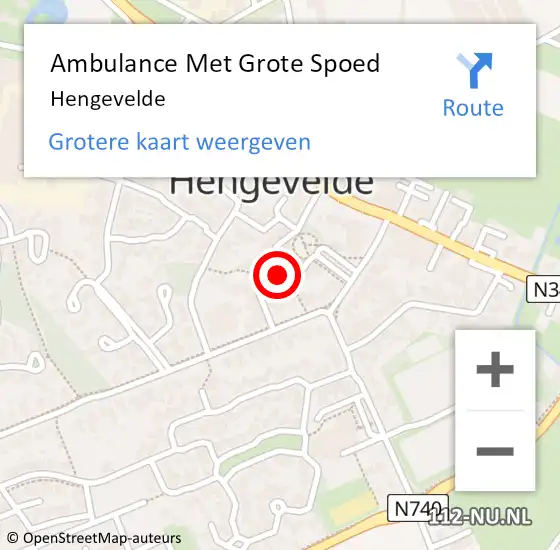 Locatie op kaart van de 112 melding: Ambulance Met Grote Spoed Naar Hengevelde op 15 april 2023 18:44