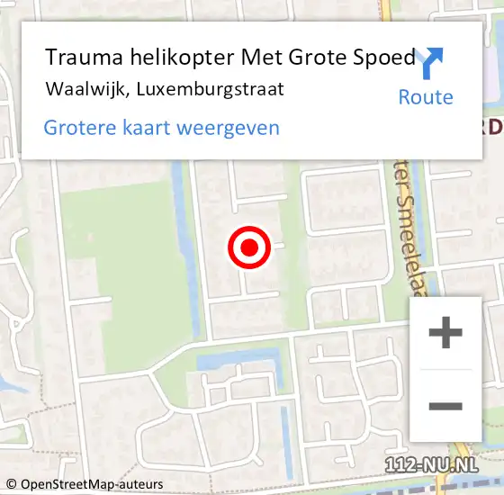 Locatie op kaart van de 112 melding: Trauma helikopter Met Grote Spoed Naar Waalwijk, Luxemburgstraat op 15 april 2023 19:00