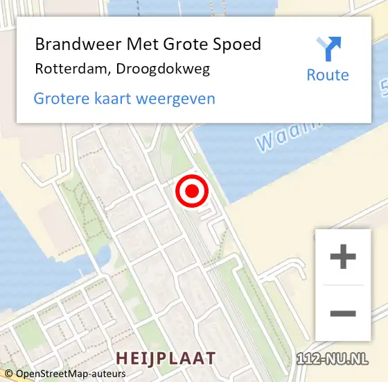 Locatie op kaart van de 112 melding: Brandweer Met Grote Spoed Naar Rotterdam, Droogdokweg op 15 april 2023 19:24