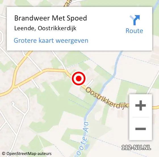 Locatie op kaart van de 112 melding: Brandweer Met Spoed Naar Leende, Oostrikkerdijk op 15 april 2023 20:11