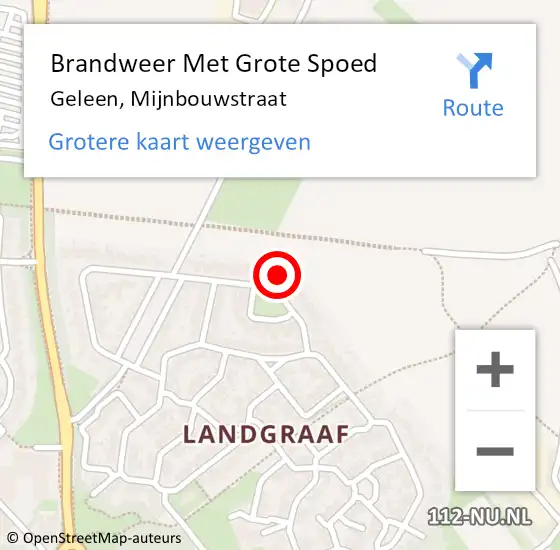 Locatie op kaart van de 112 melding: Brandweer Met Grote Spoed Naar Geleen, Mijnbouwstraat op 15 april 2023 20:29