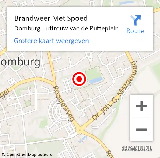 Locatie op kaart van de 112 melding: Brandweer Met Spoed Naar Domburg, Juffrouw van de Putteplein op 15 april 2023 21:55