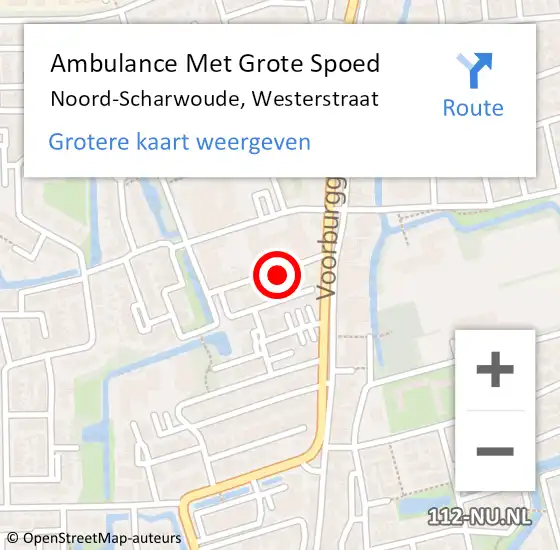 Locatie op kaart van de 112 melding: Ambulance Met Grote Spoed Naar Noord-Scharwoude, Westerstraat op 15 april 2023 22:12