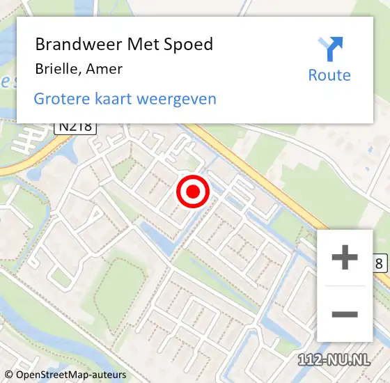 Locatie op kaart van de 112 melding: Brandweer Met Spoed Naar Brielle, Amer op 15 april 2023 22:47