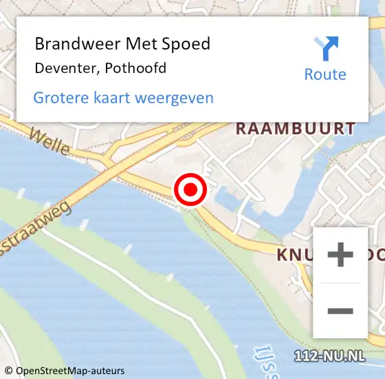 Locatie op kaart van de 112 melding: Brandweer Met Spoed Naar Deventer, Pothoofd op 15 april 2023 23:13