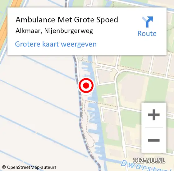 Locatie op kaart van de 112 melding: Ambulance Met Grote Spoed Naar Alkmaar, Nijenburgerweg op 16 april 2023 00:12