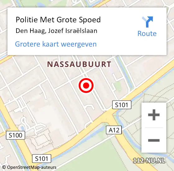 Locatie op kaart van de 112 melding: Politie Met Grote Spoed Naar Den Haag, Jozef Israëlslaan op 16 april 2023 03:05