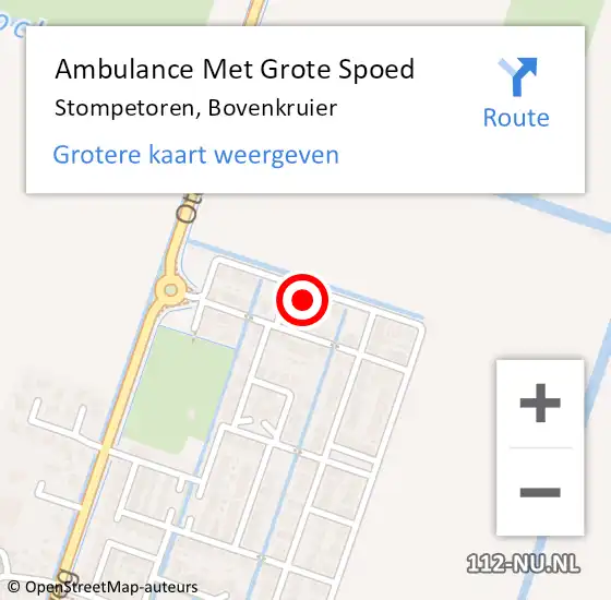 Locatie op kaart van de 112 melding: Ambulance Met Grote Spoed Naar Stompetoren, Bovenkruier op 16 april 2023 03:31