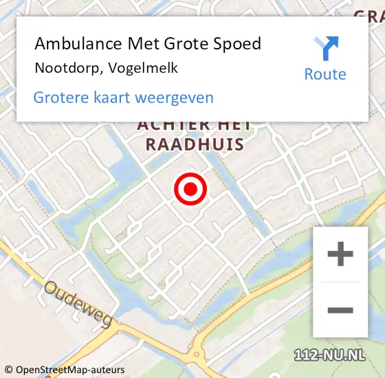 Locatie op kaart van de 112 melding: Ambulance Met Grote Spoed Naar Nootdorp, Vogelmelk op 16 april 2023 05:02