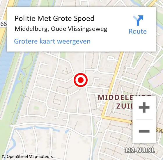 Locatie op kaart van de 112 melding: Politie Met Grote Spoed Naar Middelburg, Oude Vlissingseweg op 16 april 2023 05:14