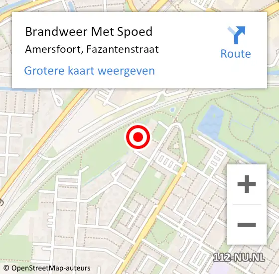 Locatie op kaart van de 112 melding: Brandweer Met Spoed Naar Amersfoort, Fazantenstraat op 16 april 2023 05:51