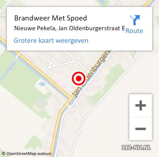 Locatie op kaart van de 112 melding: Brandweer Met Spoed Naar Nieuwe Pekela, Jan Oldenburgerstraat E op 16 april 2023 07:20