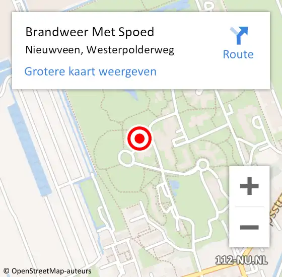 Locatie op kaart van de 112 melding: Brandweer Met Spoed Naar Nieuwveen, Westerpolderweg op 16 april 2023 07:21