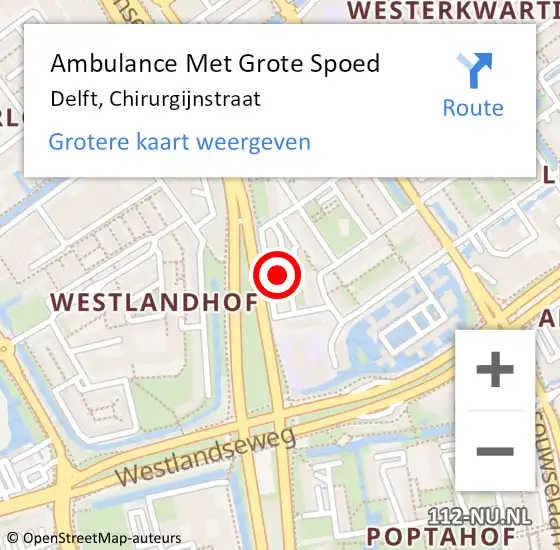 Locatie op kaart van de 112 melding: Ambulance Met Grote Spoed Naar Delft, Chirurgijnstraat op 16 april 2023 08:20