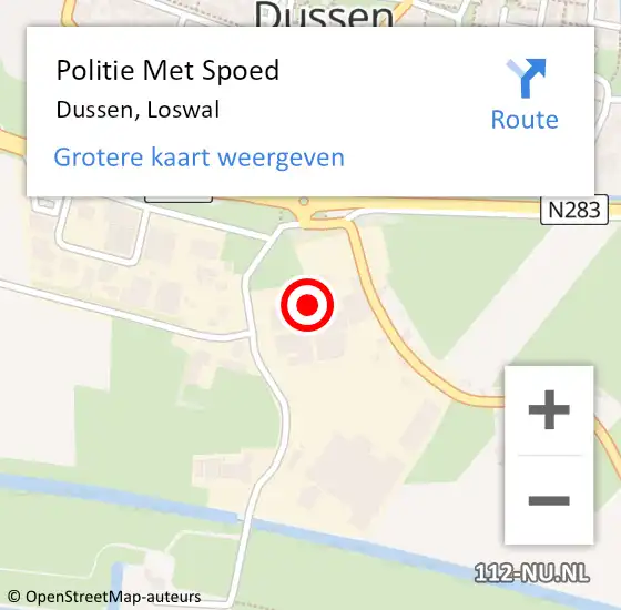 Locatie op kaart van de 112 melding: Politie Met Spoed Naar Dussen, Loswal op 16 april 2023 09:27