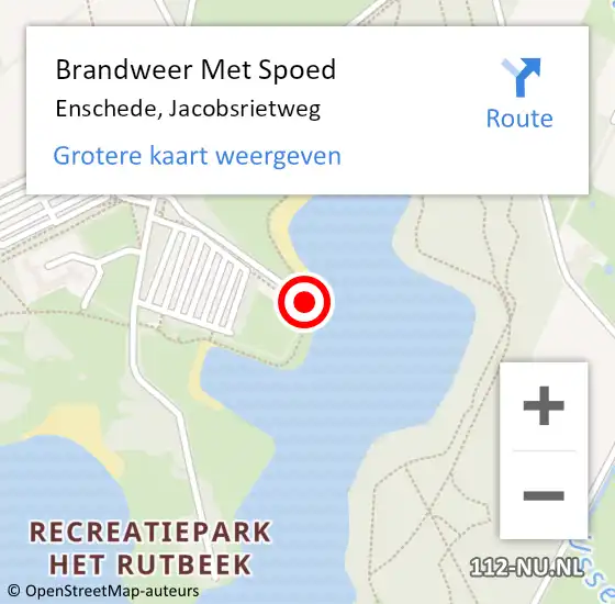 Locatie op kaart van de 112 melding: Brandweer Met Spoed Naar Enschede, Jacobsrietweg op 16 april 2023 12:08