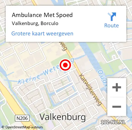 Locatie op kaart van de 112 melding: Ambulance Met Spoed Naar Valkenburg, Borculo op 16 april 2023 14:24