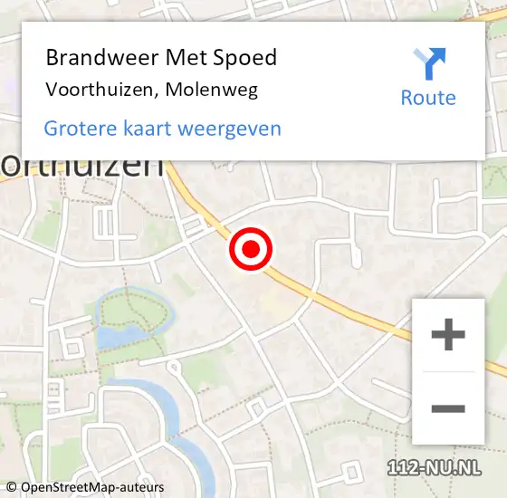 Locatie op kaart van de 112 melding: Brandweer Met Spoed Naar Voorthuizen, Molenweg op 16 april 2023 14:41