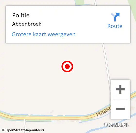 Locatie op kaart van de 112 melding: Politie Abbenbroek op 16 april 2023 15:26