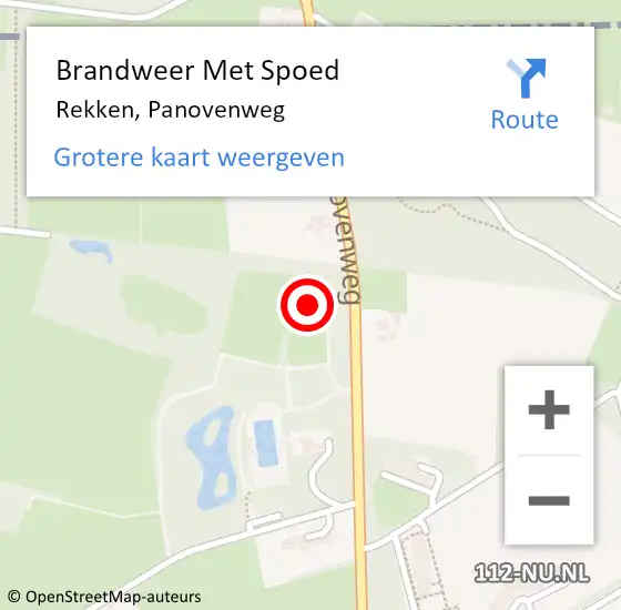 Locatie op kaart van de 112 melding: Brandweer Met Spoed Naar Rekken, Panovenweg op 16 april 2023 17:02