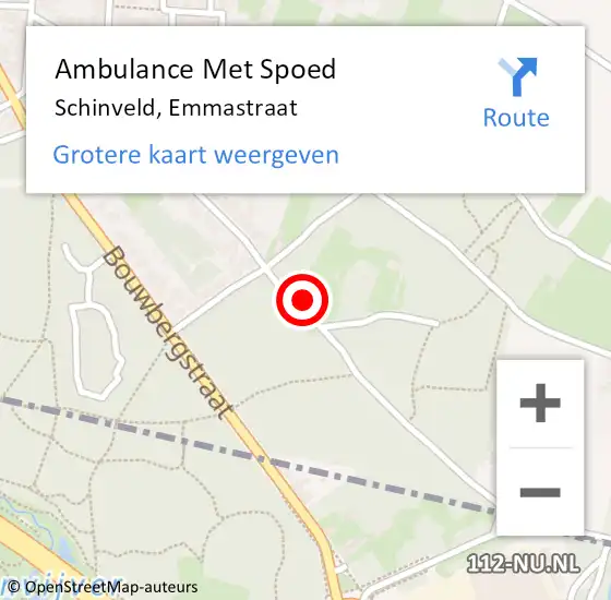 Locatie op kaart van de 112 melding: Ambulance Met Spoed Naar Schinveld, Emmastraat op 22 augustus 2014 13:11