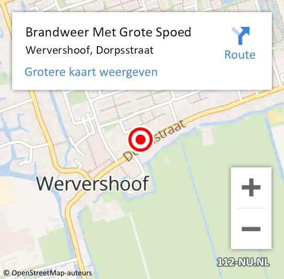 Locatie op kaart van de 112 melding: Brandweer Met Grote Spoed Naar Wervershoof, Dorpsstraat op 16 april 2023 18:08