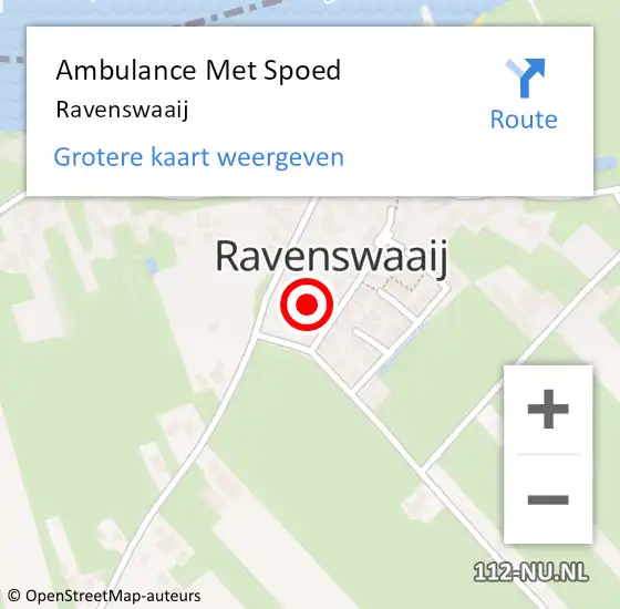 Locatie op kaart van de 112 melding: Ambulance Met Spoed Naar Ravenswaaij op 16 april 2023 18:23