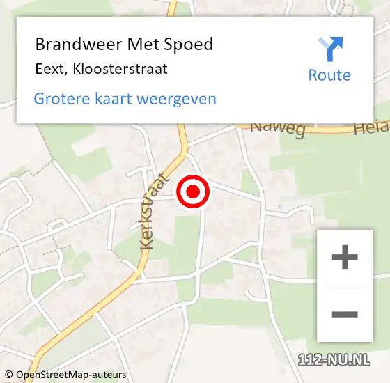 Locatie op kaart van de 112 melding: Brandweer Met Spoed Naar Eext, Kloosterstraat op 22 augustus 2014 13:19