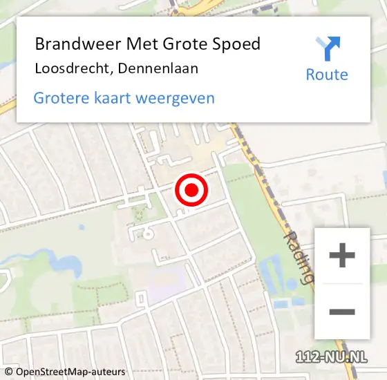 Locatie op kaart van de 112 melding: Brandweer Met Grote Spoed Naar Loosdrecht, Dennenlaan op 16 april 2023 19:52