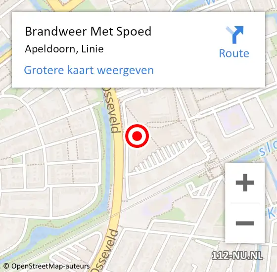 Locatie op kaart van de 112 melding: Brandweer Met Spoed Naar Apeldoorn, Linie op 16 april 2023 19:57