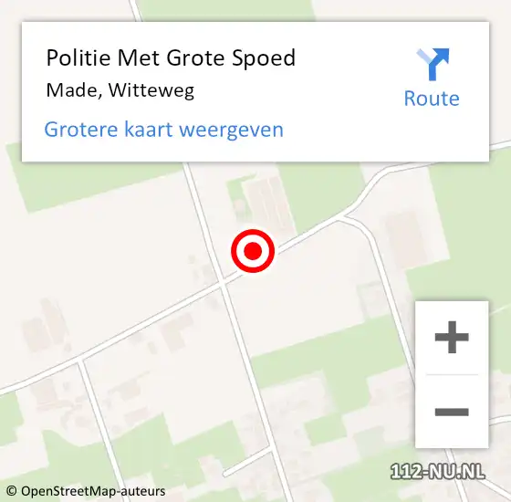 Locatie op kaart van de 112 melding: Politie Met Grote Spoed Naar Made, Witteweg op 16 april 2023 20:15