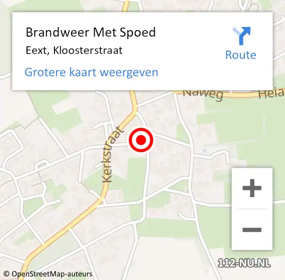 Locatie op kaart van de 112 melding: Brandweer Met Spoed Naar Eext, Kloosterstraat op 22 augustus 2014 13:26
