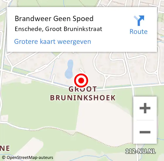 Locatie op kaart van de 112 melding: Brandweer Geen Spoed Naar Enschede, Groot Bruninkstraat op 16 april 2023 21:11