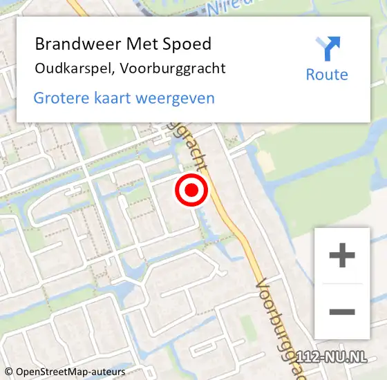 Locatie op kaart van de 112 melding: Brandweer Met Spoed Naar Oudkarspel, Voorburggracht op 16 april 2023 21:39