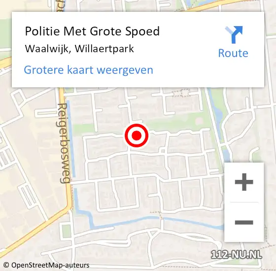 Locatie op kaart van de 112 melding: Politie Met Grote Spoed Naar Waalwijk, Willaertpark op 16 april 2023 22:02